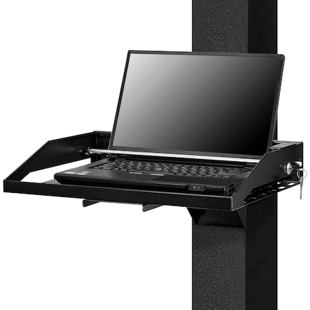 Global Industrial 17in Locking Laptop Tray Kit, 18inW x 14inD, Black 493573LT